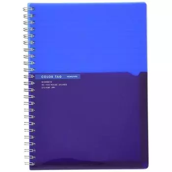 Кольцо для заметок Kokuyo, цветная бирка для заметок, двухцветная, A5, синяя, Ct C30b