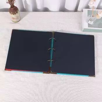 Кольцо для записей рецептов 26 x 27 см, набор колец, водонепроницаемый блокнот для рецептов с 24 пластиковыми рукавами, 48 рецептов, органайзер для книги рецептов своими руками для кухни, кафе, пекарни 1pc синий