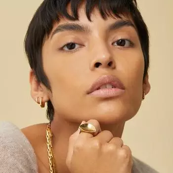 Кольцо Dongdaemun для женщин, простое, вогнутое и выпуклое, с гладкой поверхностью, покрытое 18-каратным золотом, ювелирное кольцо в Циндао, мода No. 6 золотой