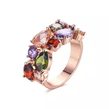 Кольцо Dudu Butterfly Jewelry Mona Lisa с цветным цирконием, европейский и американский позолоченный креативный стиль для женщин Opening розового золота