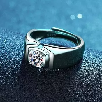 Кольцо Eternal Heart из серебра 925 пробы, мужское классическое кольцо из золота 18 карат с бриллиантом в один карат, открытое кольцо с одним бриллиантом opening adjustable