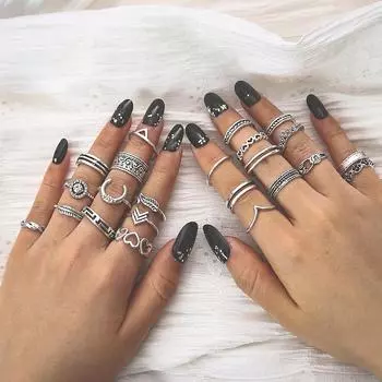 Кольцо Европейская и американская мода с бриллиантами, широкая версия, узор, индивидуальный любовный лист, 23 предмета, костюм женский