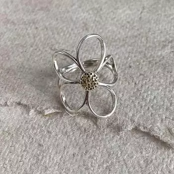 Кольцо Exaggerated Daisy Open для женщин — элегантный, модный, универсальный дизайн