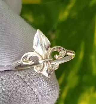Кольцо Fleur De Lis, кольцо из стерлингового серебра 925 пробы, подарочное кольцо, кольцо с лилией 5.75 US