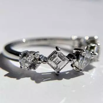 Кольцо Frosty Wind row Diamond Ring для женщин с бриллиантами с высоким содержанием углерода для элитного чувства к девушке No. 6