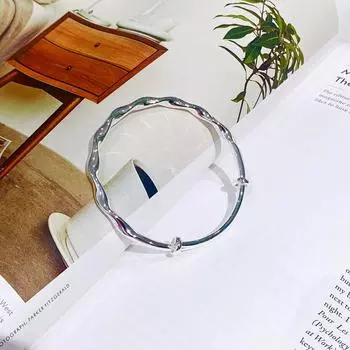 Кольцо Fushi Mobius 999 пробы из чистого серебра, простой и нерегулярный браслет из чистого серебра с эффектом холодного ветра Adjustable size