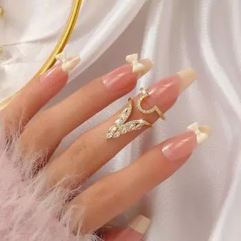 Кольцо GemChic женское легкое роскошное геометрическое индивидуальное кольцо на указательный палец модное открывающееся регулируемое кольцо на день рождения рождественский подарок на день рождения золотой