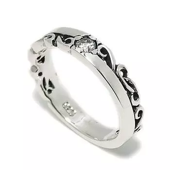 Кольцо Gin no Zirconia Half Arabesque из серебра 925 пробы с фианитами Элегантное кольцо [Shinjuku Kura] женское. 7-15 (нет. 7) Женский