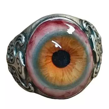 Кольцо «Глаз вуали» Ручное кольцо из смолы с дизайном глаза Водонепроницаемое Не выцветающее Регулируемый размер Кольцо с сосудистыми деталями