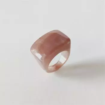 Кольцо Good Mike Кольцо с резиновым блоком Смола на акриловой основе для мужчин и женщин Трансграничное европейское и американское кольцо на хвостовике Индивидуальность Многоцветный Смешанный цвет 17mm