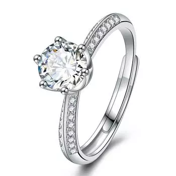 Кольцо Half Country весом в один карат, женское кольцо с микрозакрепкой из бриллиантов, разомкнутое кольцо с цирконием. opening adjustable
