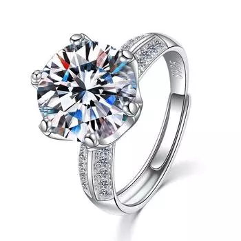 Кольцо Half Of The Country из серебра 925 пробы, женское, премиум-класса, двустороннее, открытое, бриллиантовое, роскошное, 5-каратное, бриллиантовое кольцо opening adjustable