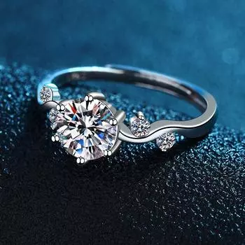 Кольцо Haoyue Xingchen из стерлингового серебра S925, женское, Guochao, изогнутое, бриллиантовое, открытое, модное, трендовое, бриллиантовое кольцо opening adjustable