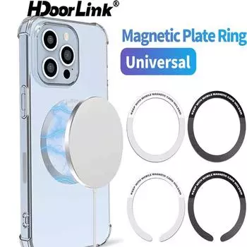 Кольцо HdoorLink для Magsafe, магнитное беспроводное зарядное устройство для iphone 15 14 Pro Max 13 12, мини-универсальная металлическая наклейка, магнитный автомобильный держатель, пластина Style A белый