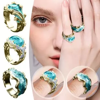 Кольцо Heartbeat Of The Sea Wave, открытое кольцо, подарок на любовь, сюрприз, мужское и женское кольцо One Size