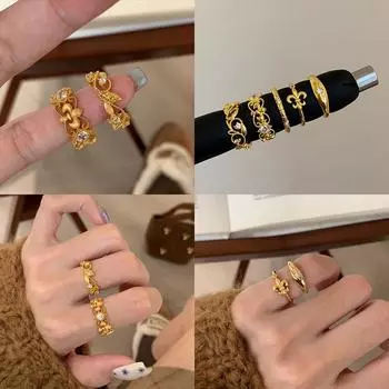 Кольцо Heavy Industry Medieval Brushed Iris Ring Женское легкое роскошное элегантное модное кольцо в стиле ретро