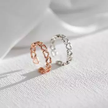 Кольцо Hollow Love, женское, простой дизайн, сладкий темперамент, отверстие в форме сердца, регулируемое кольцо для указательного пальца