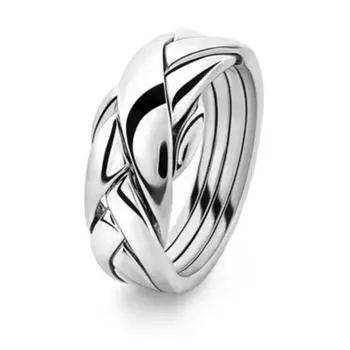 Кольцо Huajie Sterling Silver Braided Ring для женщин - Модные тайские серебряные фестивальные украшения S925 Size 10 белый