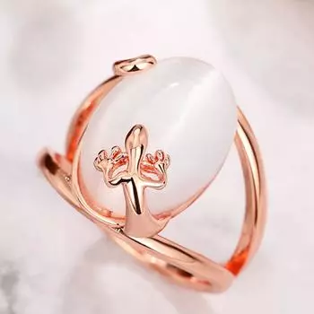 Кольцо Huitan Funny Gecko для женщин с большим овальным имитацией опала, повседневная одежда, индивидуальные аксессуары для девушек, ювелирные изделия 6