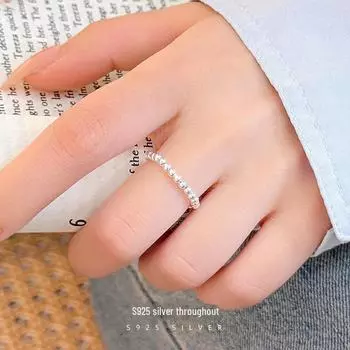 Кольцо-хвост для женщин Banyan Tree из серебра 925 пробы с бусинами RS3018, One Size серебряный