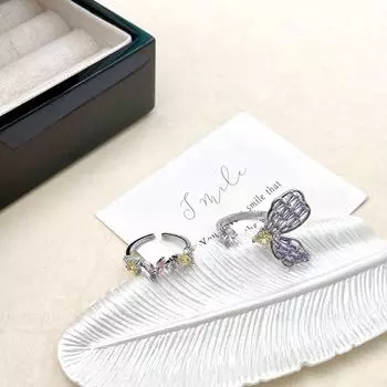 Кольцо Impression Garden с бабочкой из фиолетового циркона — роскошный нишевый дизайн, изысканные ювелирные изделия высокого класса для указательного пальца Rr415 model фиолетовый