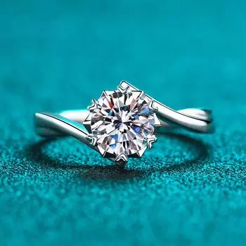 Кольцо из 100% настоящего муассанита 0,3-2 карата для женщин, белое золото, S925, твердое серебро, роскошное обручальное кольцо с имитацией бриллианта 5.5