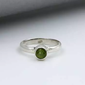 Кольцо из цельного серебра 925 пробы, кольцо с драгоценным камнем перидот, кольцо ручной работы, составное кольцо, кольцо с камнем по месяцу рождения, эффектное кольцо 6