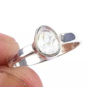 Кольцо из чистого серебра 925 пробы с натуральным аквамарином, размер 7 z3p93