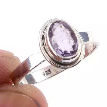 Кольцо из чистого серебра 925 пробы с натуральным аметрином, размер 8, b0m97