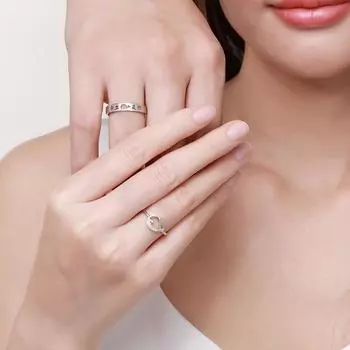 Кольцо из чистого серебра 925 пробы, классические регулируемые китайские иероглифы, парные кольца для влюбленных, свадебные ювелирные украшения, аксессуары, подарок Resizable