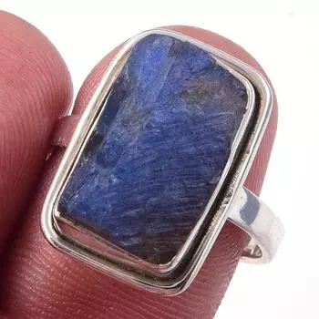 Кольцо из чистого серебра 925 пробы с натуральным лабрадоритом, размер 8 z6M50