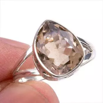 Кольцо из чистого серебра 925 пробы с натуральным аметрином, размер 7, t7o23