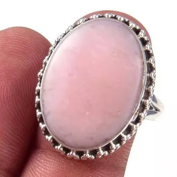 Кольцо из чистого серебра 925 пробы с натуральным розовым опалом, размер 9 Z7T84