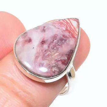 Кольцо из чистого серебра 925 пробы с натуральным драгоценным камнем Rosetta Jasper S.8 A4S83