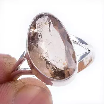 Кольцо из чистого серебра 925 пробы с натуральным аметрином, размер 10, n6g11