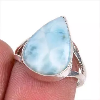 Кольцо из чистого серебра 925 пробы с драгоценным камнем ларимаром Natural Republic, размер 6,5 B1W86