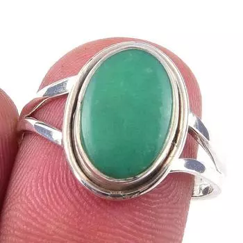 Кольцо из чистого серебра 925 пробы с натуральным хризопразом, размер 8, P6E25