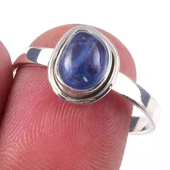 Кольцо из чистого серебра 925 пробы с натуральным кианитом, размер 9, M4f35