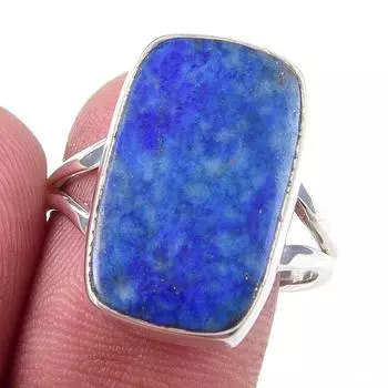 Кольцо из чистого серебра 925 пробы с натуральным лазуритом ручной работы S.9 a9N57