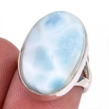 Кольцо из чистого серебра 925 пробы с ларимаром Natural Republic, размер 5,5 W2s30