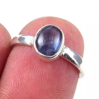 Кольцо из чистого серебра 925 пробы с натуральным кианитом, размер 6, y6N05