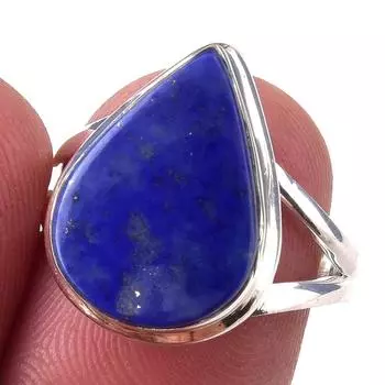 Кольцо из чистого серебра 925 пробы с натуральным лазуритом ручной работы S.7 H9h23