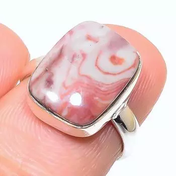 Кольцо из чистого серебра 925 пробы с натуральным драгоценным камнем Rosetta Jasper S.6 Z1o70
