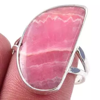 Кольцо из чистого серебра 925 пробы с натуральным родохрозитом ручной работы S.8 l6v45