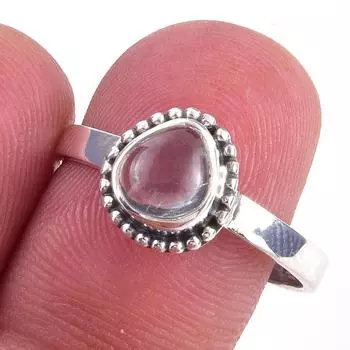 Кольцо из чистого серебра 925 пробы с натуральным аквамарином, размер 9, C9N73