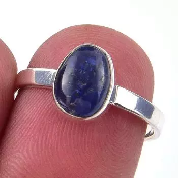 Кольцо из чистого серебра 925 пробы с натуральным кианитом, размер 7 L2P52