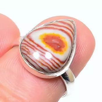Кольцо из чистого серебра 925 пробы с натуральным драгоценным камнем Rosetta Jasper S.7 W2N62