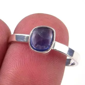 Кольцо из чистого серебра 925 пробы с натуральным кианитом, размер 9 z2y93