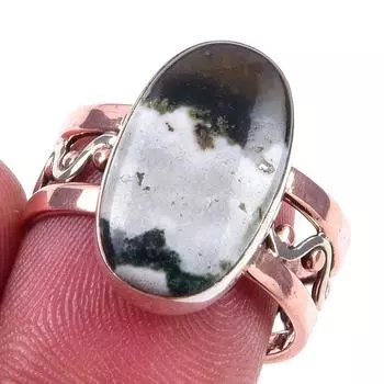 Кольцо из двухцветного серебра 925 пробы с натуральным кровавым камнем S.8 D5C04