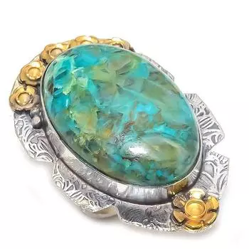 Кольцо из двухцветного серебра 925 пробы с натуральным драгоценным камнем Quantum Quatrro, размер 8,5 r9v84